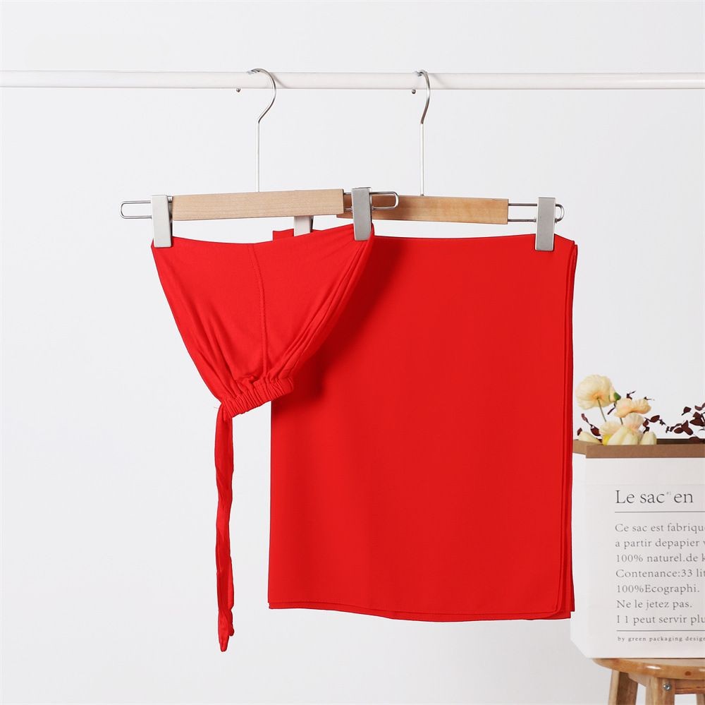 Adjustable small cap and chiffon headscarf one-piece set, multi-color in-stock scarf, Middle East Malaysia headscarf pic 23