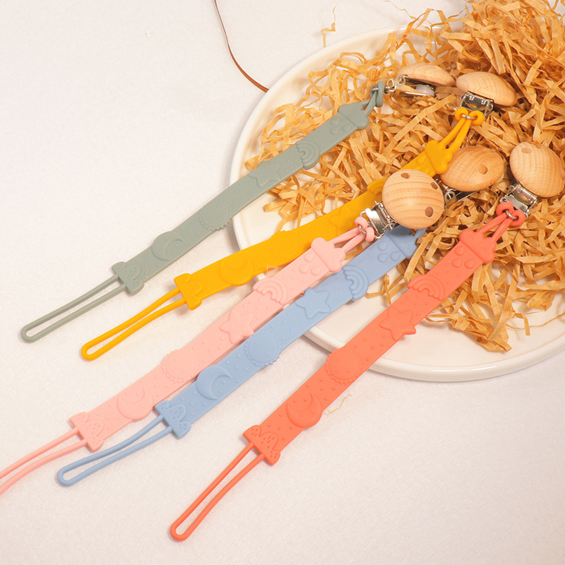 跨境爆款硅胶安抚奶嘴链多功能硅胶奶嘴链宝宝牙胶防掉链防丢绳子详情9