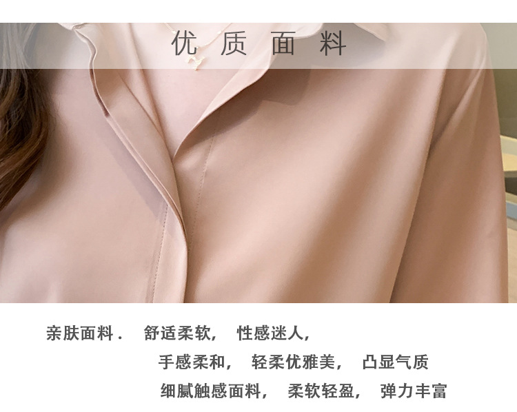 Real photos of in-stock 2025 summer new chiffon shirt for women, short-sleeved, simple and elegant office lady shirt and top for women pic 4