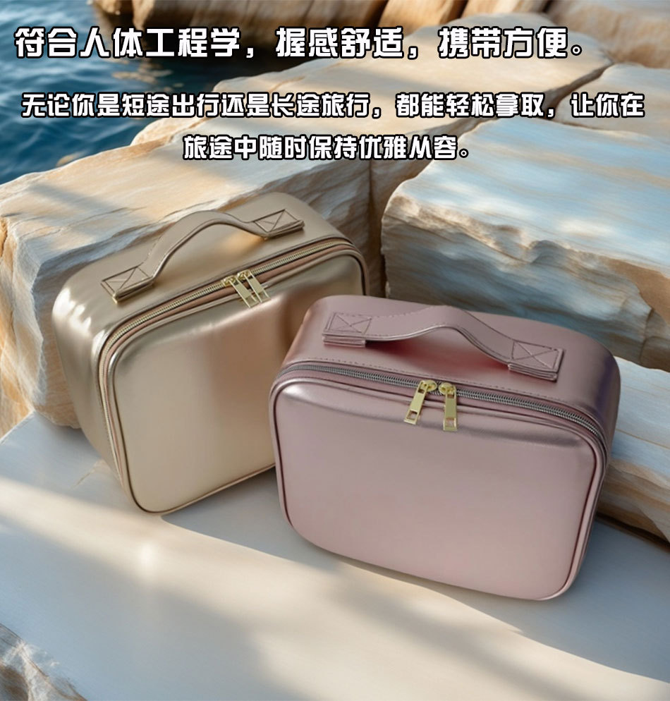 带LED灯镜子化妆包多功能2026新款便携手提大容量专业跟妆包跨境详情18