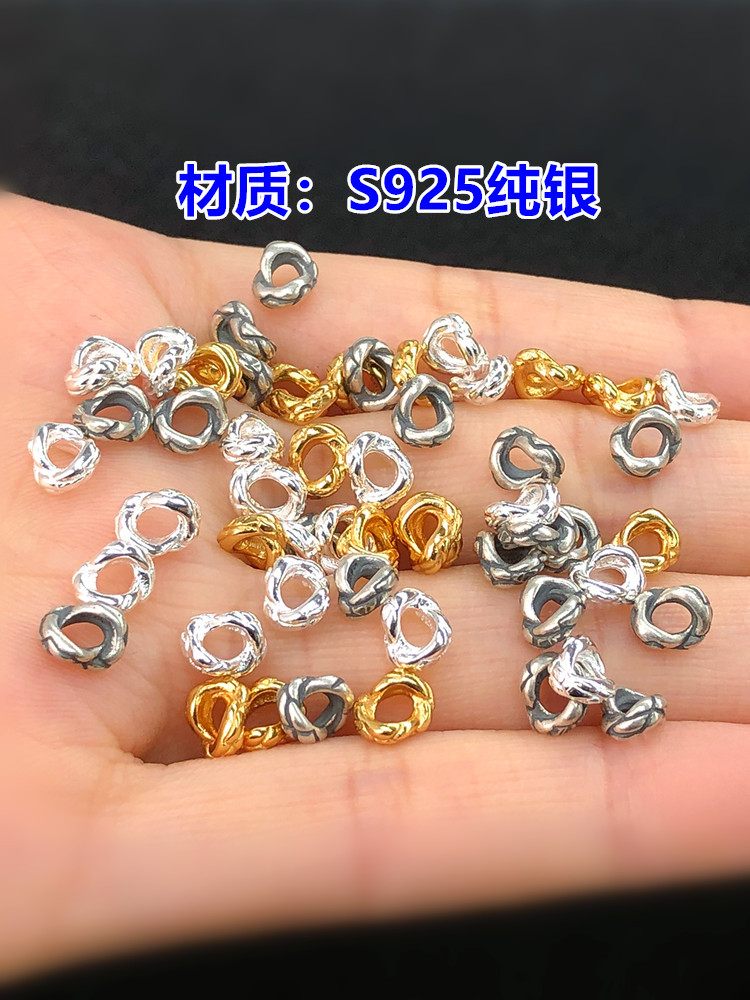 s925 sterling silver retro snake knot wire harness back cloud separator closed loop cultural play bracelet, woven bracelet rope necklace diy accessories pic 9