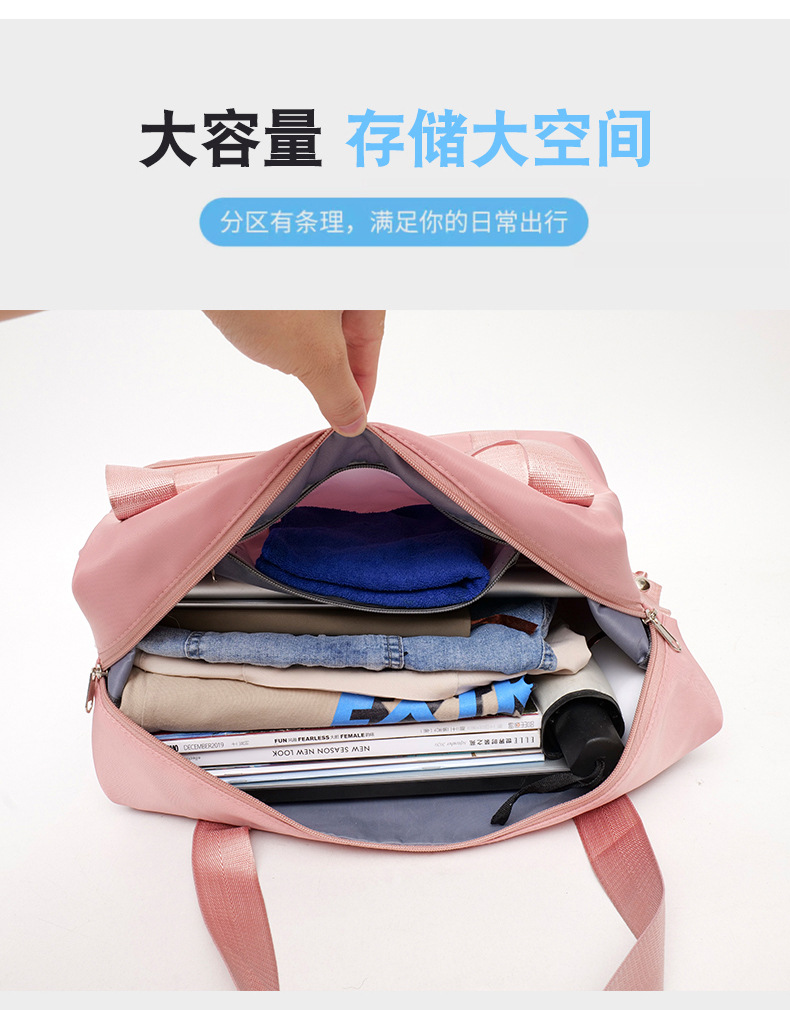 大容量万向轮学生出差旅行包待产收纳包防水干湿分离可扩张行李袋详情10
