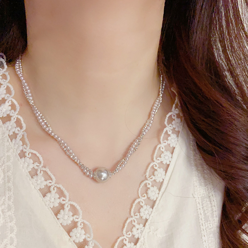 法式时尚珍珠双层项链女个性百搭气质温柔优雅锁骨链轻奢简约颈链详情11
