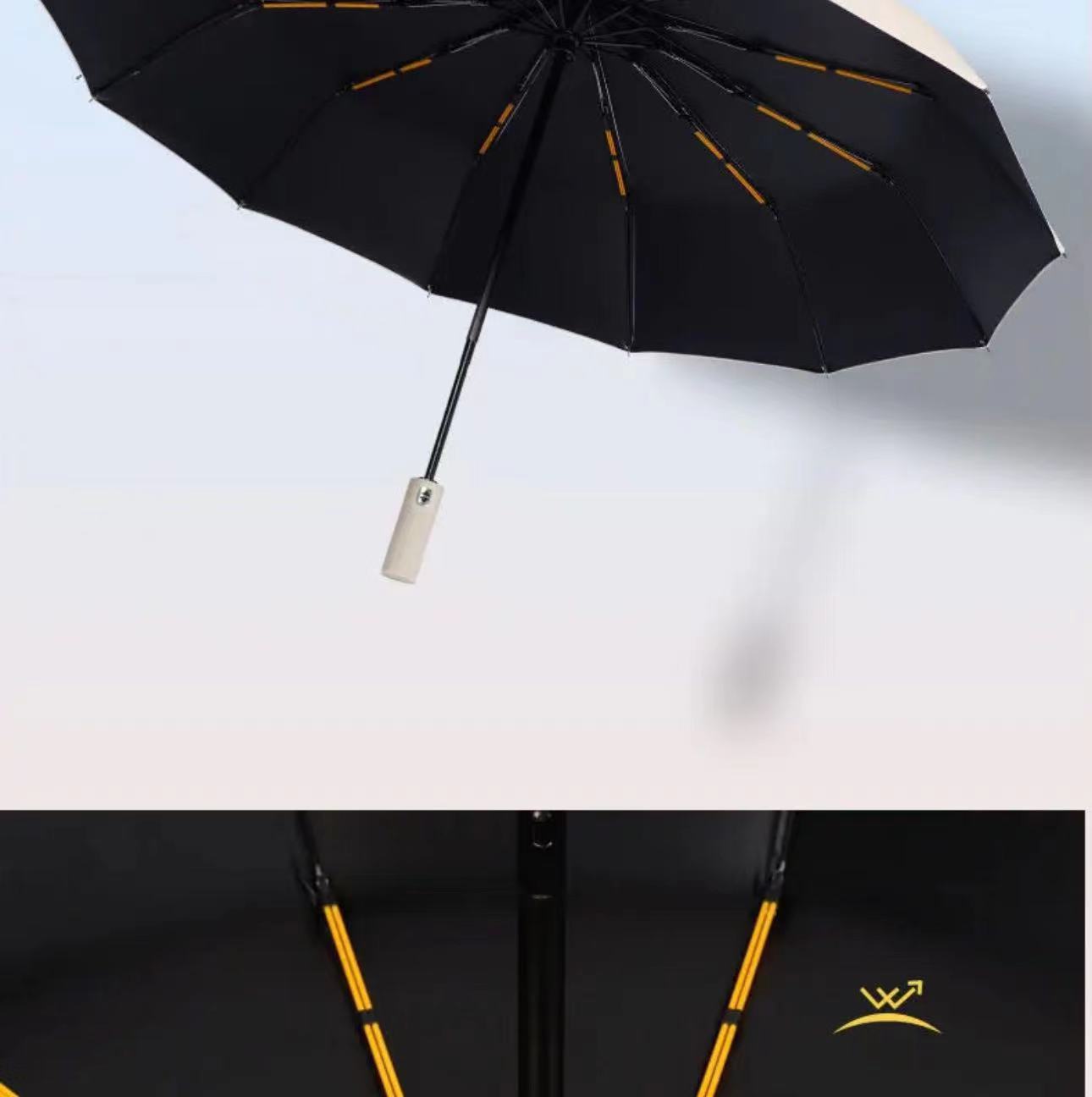Wholesale 24-bone fully automatic umbrella, double-bone wind-resistant and thick black rubber sun protection, all-weather umbrella factory direct sales pic 9