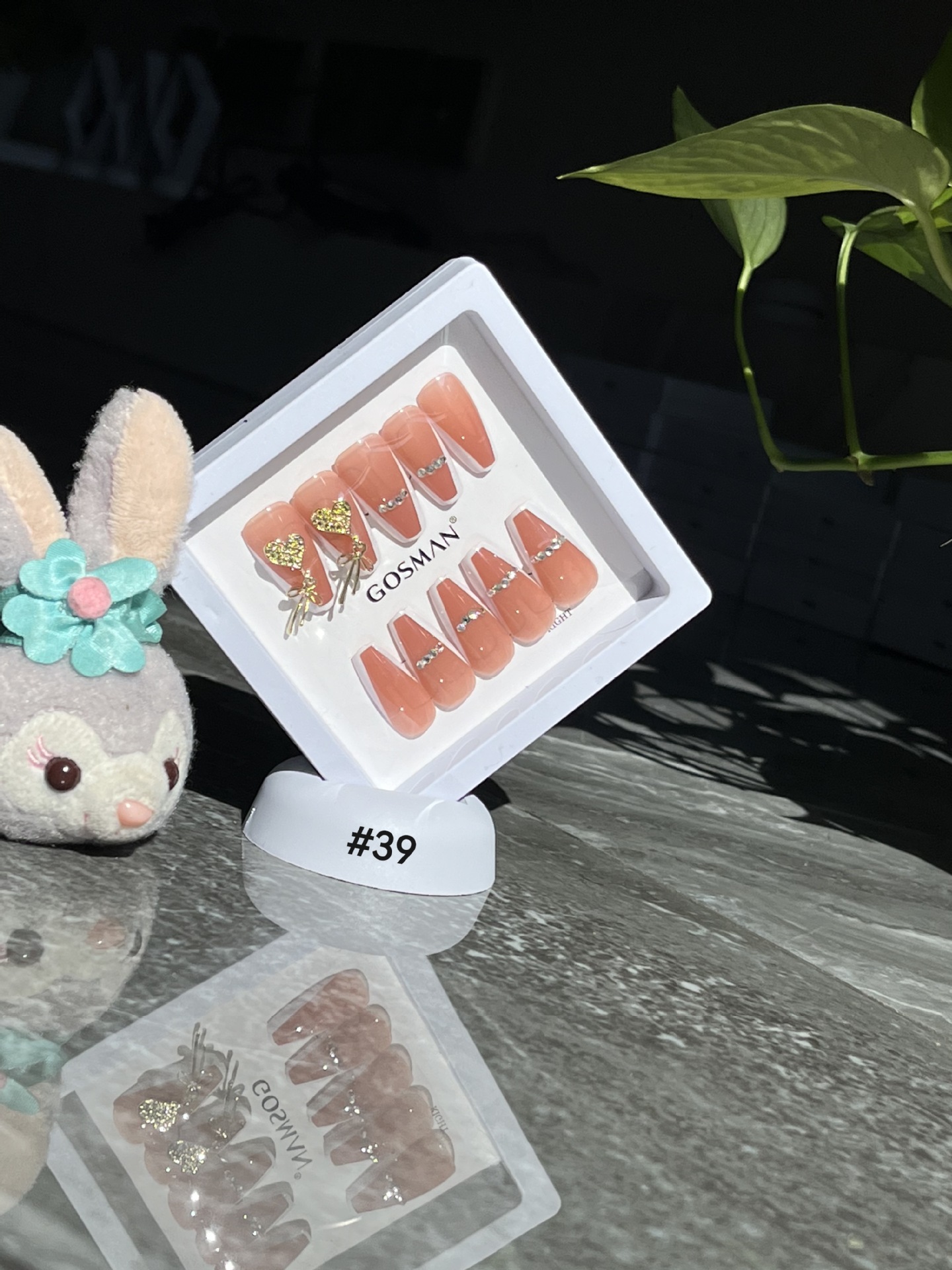 戈斯曼2023新款24片手工穿戴软甲法式中长款温柔气质无痕甲片女美甲贴纸详情2