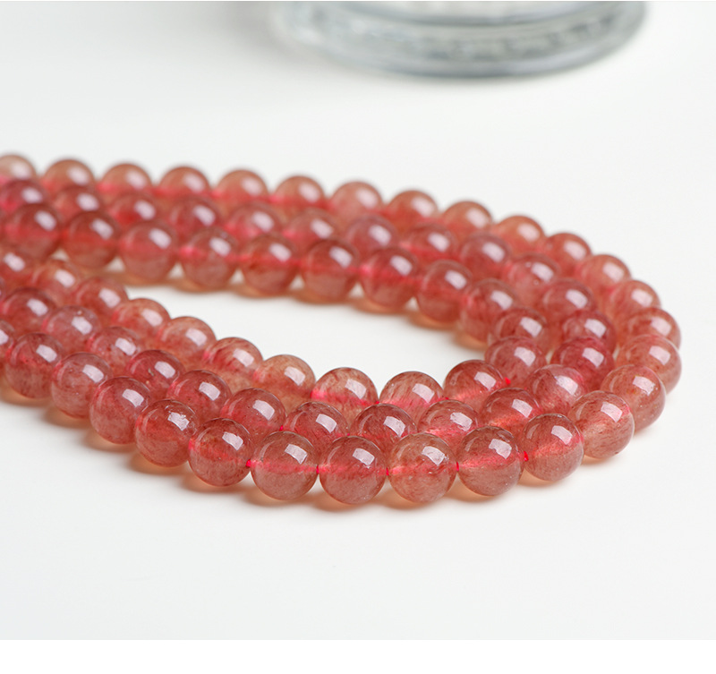 Jiuya Crystal Natural Strawberry Crystal loose Beads Round Beads semi-finished DIY jewelry accessories Factory Direct Sales pic 38