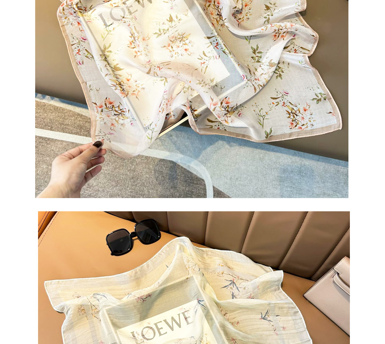 薄款丝巾70*70真丝雪纺丝巾碎花 100%桑蚕丝围巾女绑包小方巾批发详情11