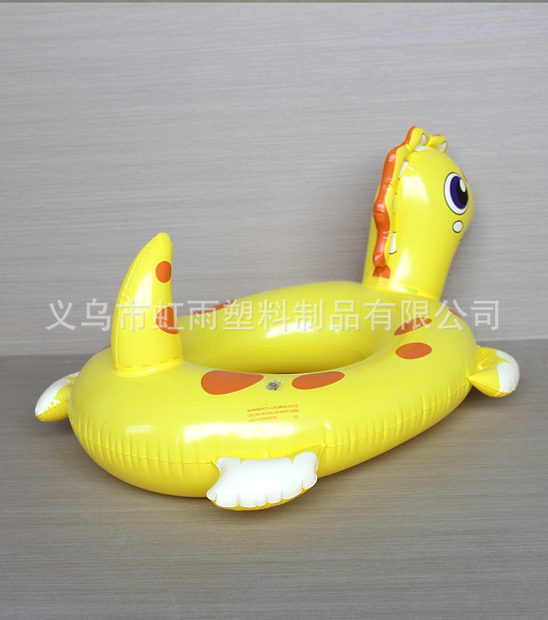 新品加厚小黄龙儿童游泳圈PVC充气卡通游泳坐圈动物造型恐龙座圈详情7