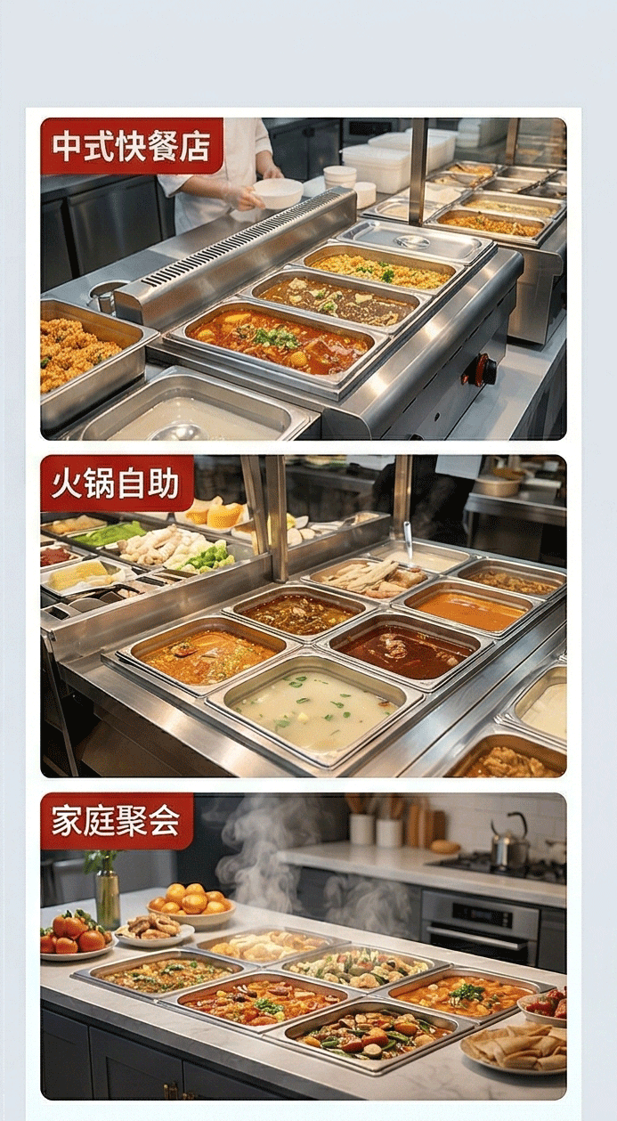 Kaiping commercial countertop electric four-basin soup pot stainless steel precise temperature control insulation equipment for street stalls, restaurants and kitchens pic 4