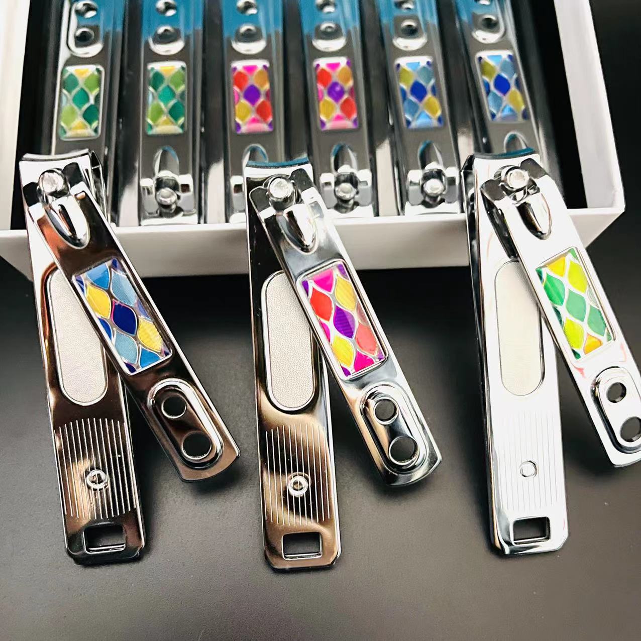 【 Office 】VT801-3 nail clippers 12 per box, 600 per piece. VT801-3 Flat nail clippers with trimming knives, adult home flat nail clippers for manicure, 2 yuan supply pic 4