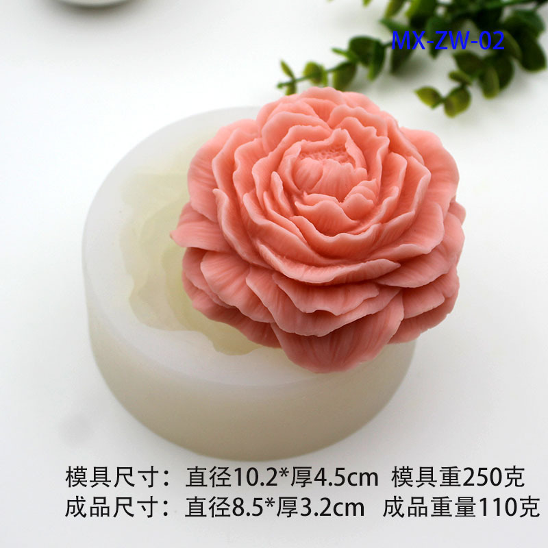 Peony, rose, silicone mold, cake baking, drip glue, scented gypsum, candle making, handmade DIY soap mold pic 7