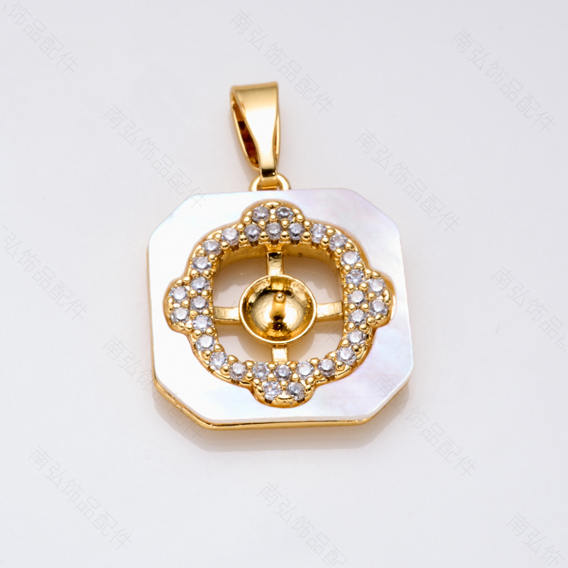Pearl ring, earneedle pendant, three-piece set, empty stand, square, retro and fashionable design, DIY light luxury tulip pic 7