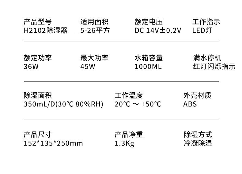 350ml/D dehumidifier, household bedroom silent small dehumidifier, mini moisture-proof dehumidifier for dehumidification pic 18