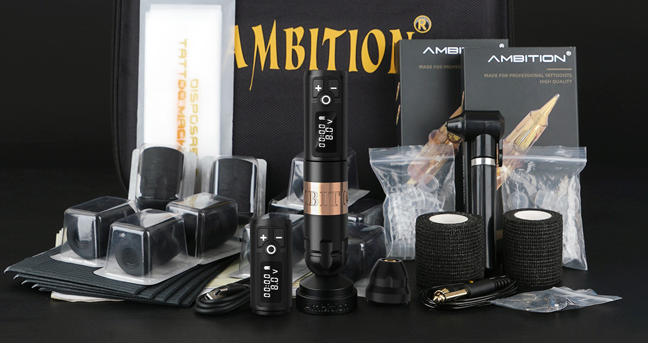 The shanilak Cross-border Rotating wireless Tattoo Pen complete set is suitable for beginners and professional artists pic 7