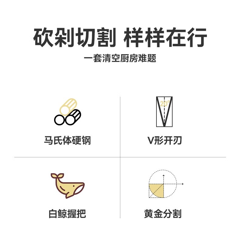 菜刀家用刀具厨房不锈钢白色切片刀切肉刀厨师专用刀切菜刀超锋利详情5