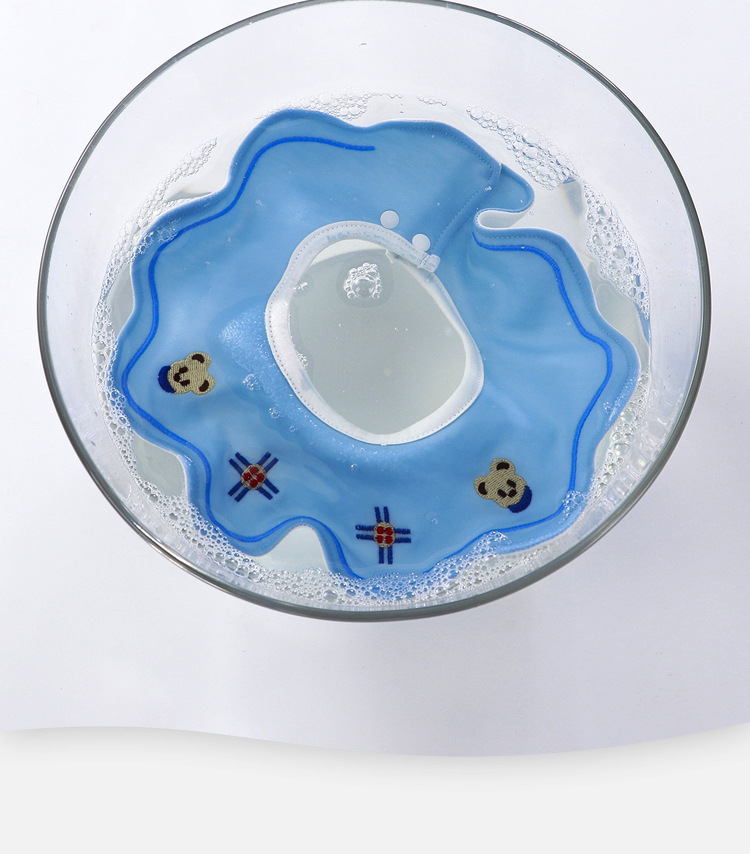 批发7A抗菌防水a类纯棉围嘴宝宝花瓣口水兜韩版婴儿防吐奶口水巾详情8