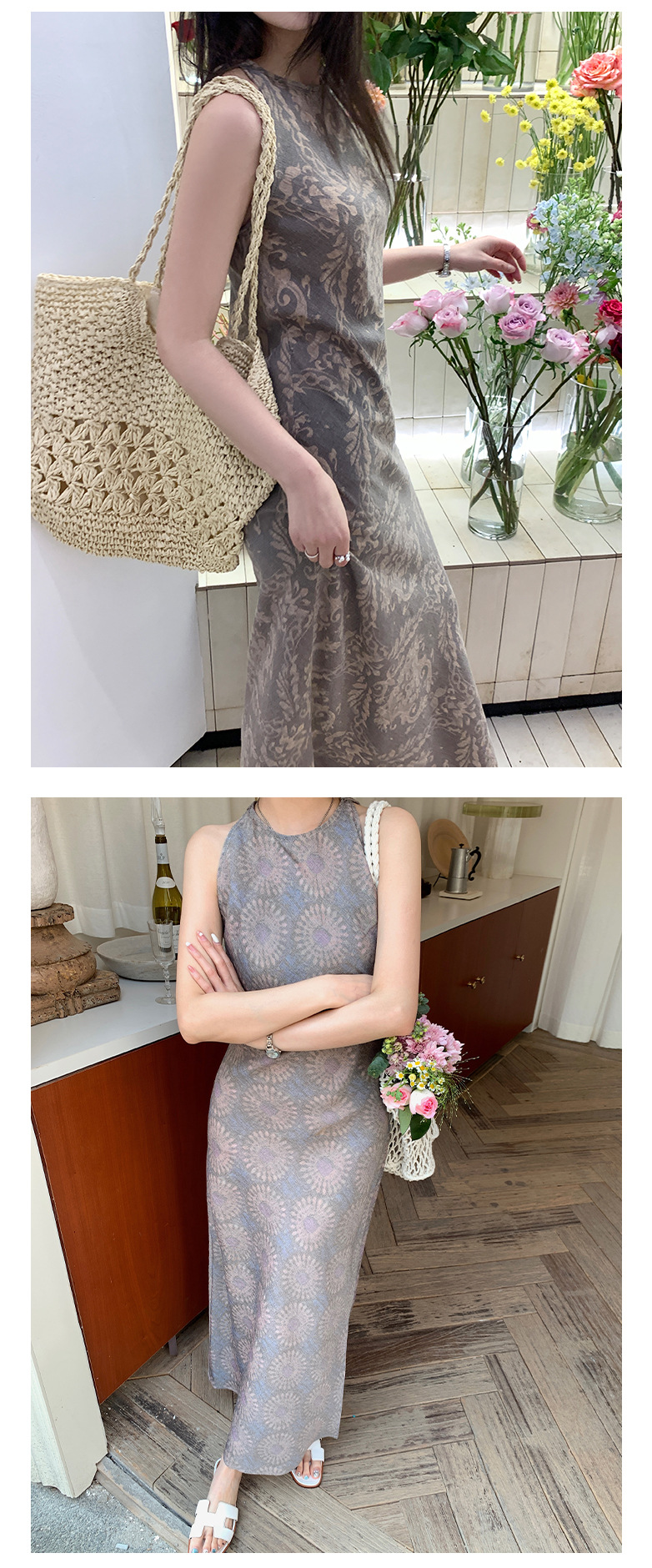 Rongtai Tencel Linen printed improved cheongsam sleeveless slimming dress for Women 2025 New style elegant A-line dress pic 14