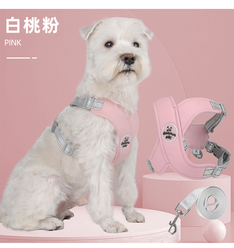 Cross-border dog leash, pet chest and back strap, anti-escape French Bulldog Shiba Inu vest reflective outdoor dog leash pic 11