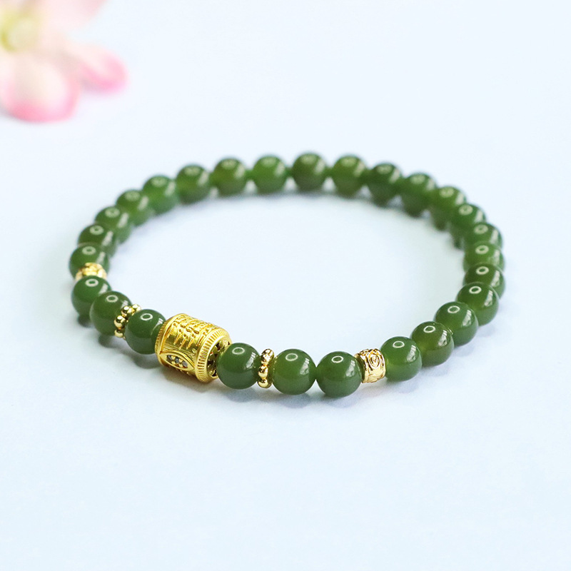 眷钰天然和田玉手串五条经文玉石手链寺庙批发代发HT5071506其他首饰详情5