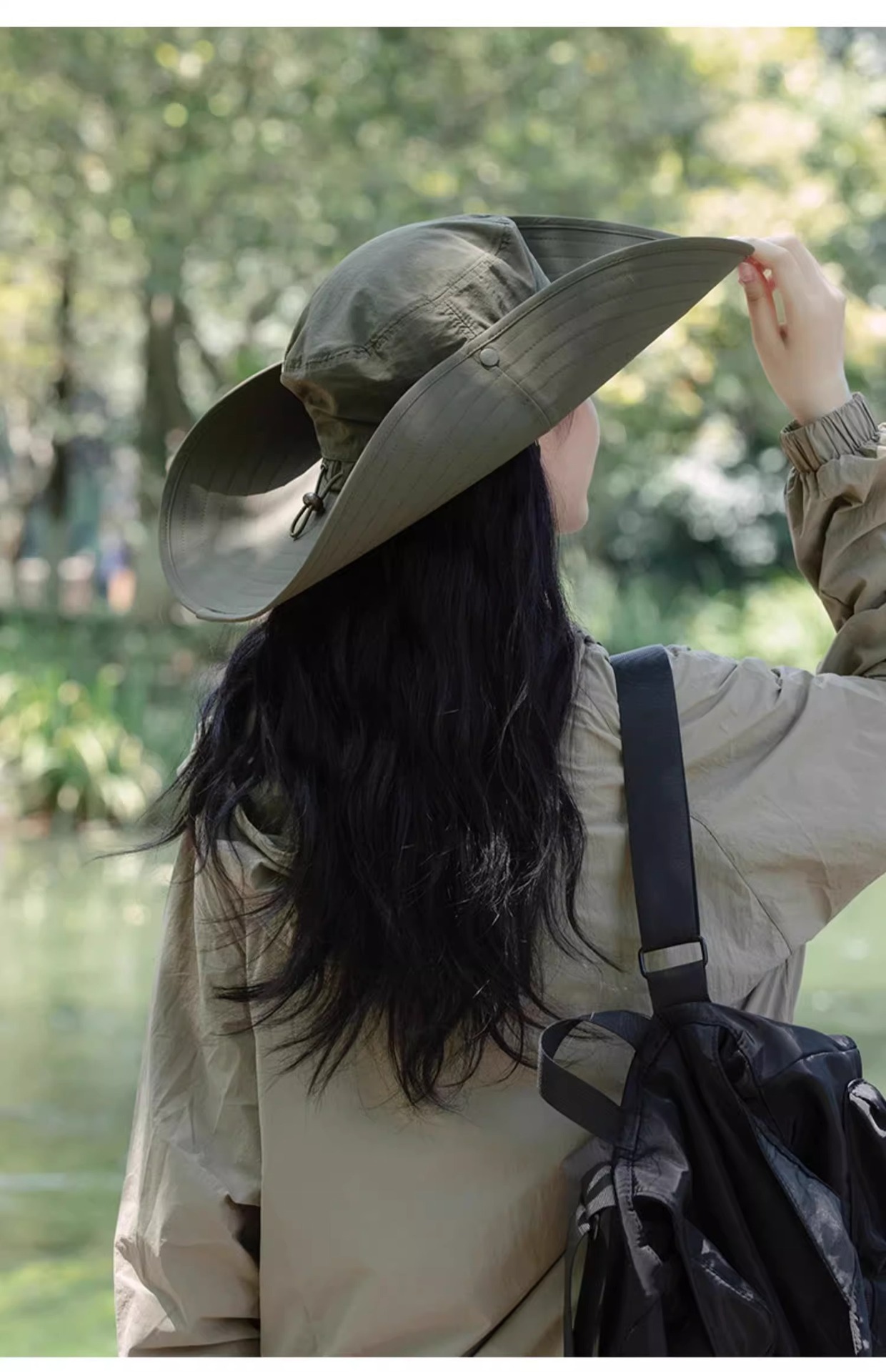 大帽檐轻盈透气防晒帽遮阳渔夫帽子女速干徒步登山帽男女详情14