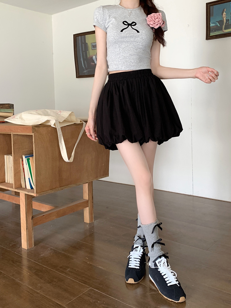 Douyin quality white flower bud short skirt for women 2025 summer new A-line skirt, elegant and versatile, puffy skirt pants pic 22