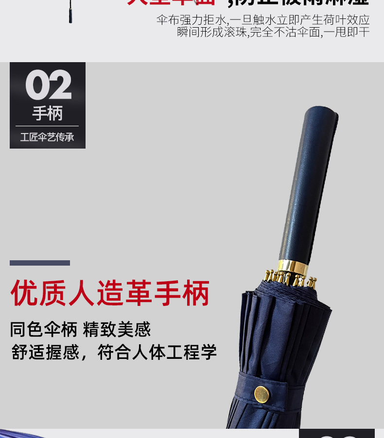 24骨批发加大加厚自动直杆商务伞广告伞长柄印logo抗风暴男大雨伞详情5