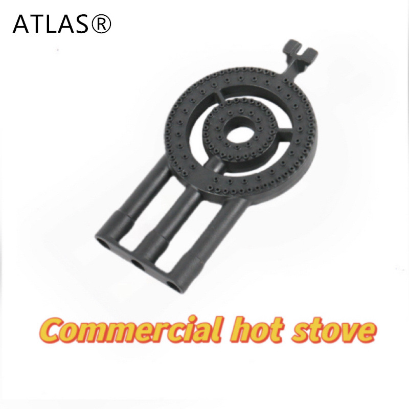Cast iron double-ring fierce burner, commercial gas stove, outdoor portable three-tube stove pic 3