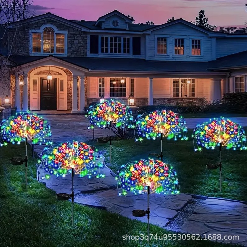 Firework lanterns, outdoor solar ground-mounted light strings, Christmas courtyard cross-border TEMU bestsellers, LED garden decorative lights pic 10