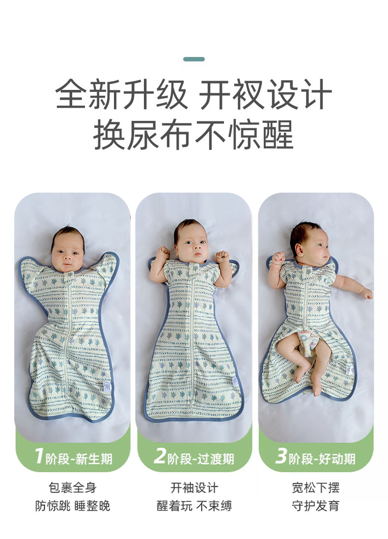 跨境夏季薄防惊跳包巾包巾包被新生儿用品a类待产包纯棉婴儿襁褓详情9