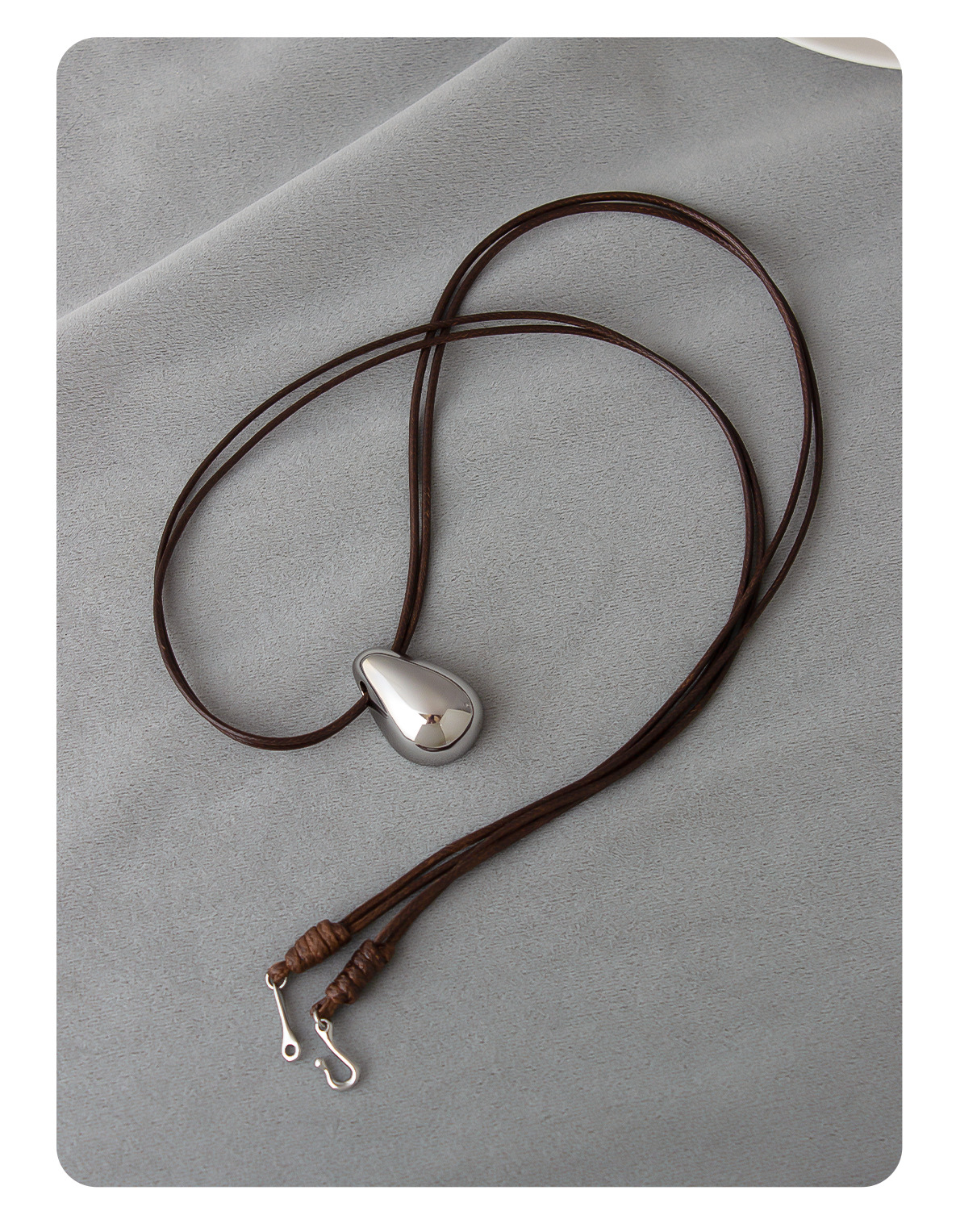 大水滴项链吊坠 光泽感好简约豆豆高级感男女通用气质长款毛衣链详情6