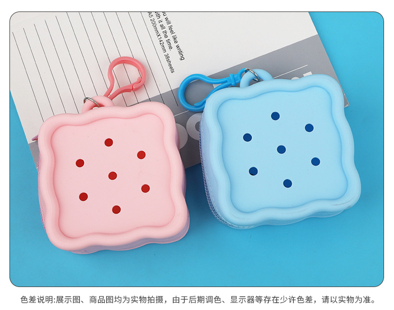 2024新款洞洞零钱包糖果色钱包钥匙扣学生书包挂件情侣方形耳机包详情8