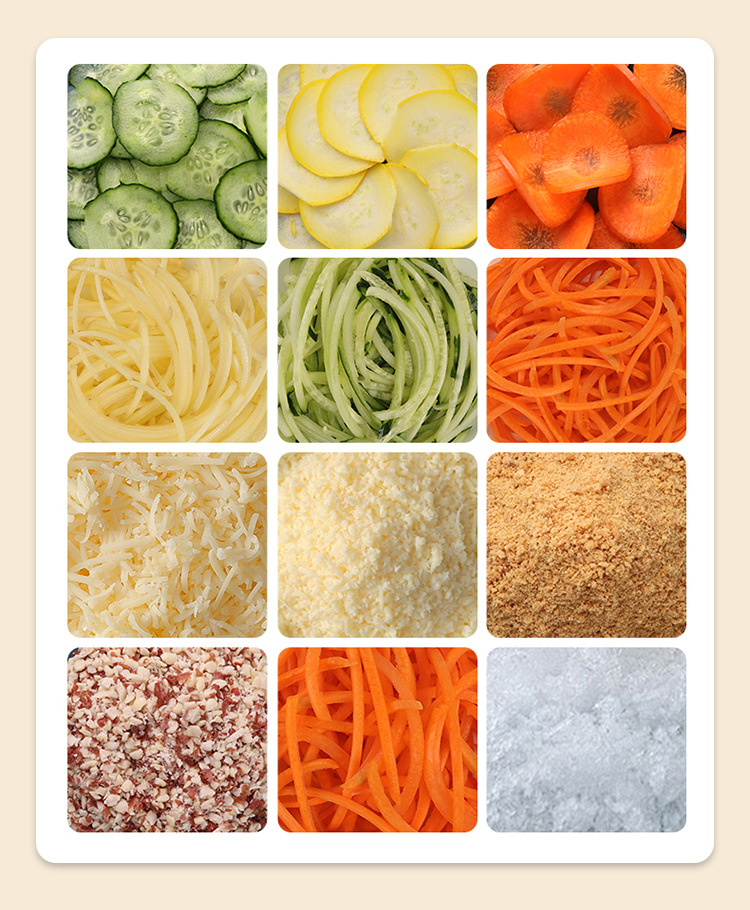 Cross-border electric Storm multi-functional vegetable cutter, household drum vegetable cutter, potato shreds, grater and cheese slicer, a magic tool pic 6