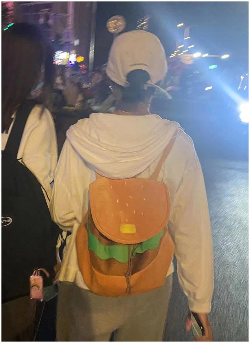 The same style of hamburger backpack as Xiaohongshu, cute cartoon student small backpack, large-capacity campus backpack for girls pic 7