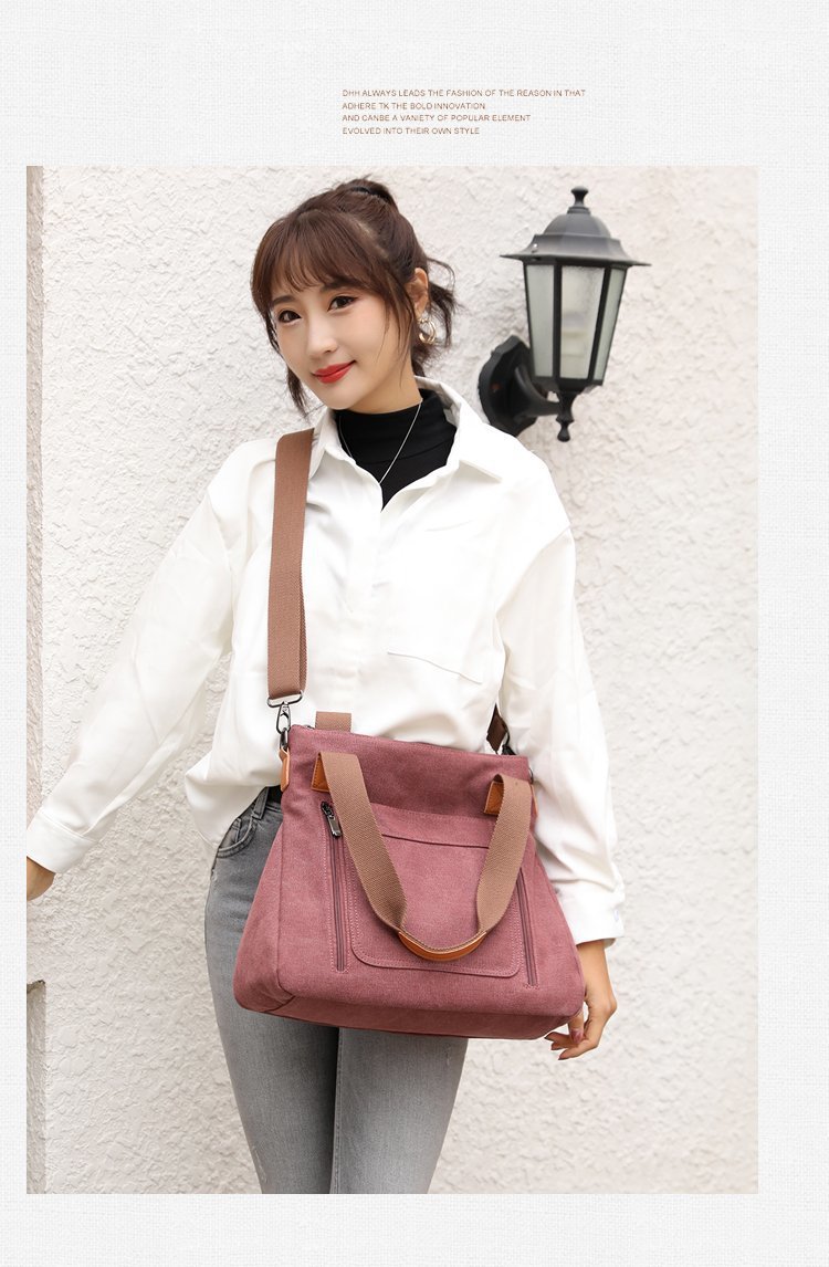 大容量帆布包简约潮搭女包新款韩版手提休闲包都市丽人单肩斜挎包详情20