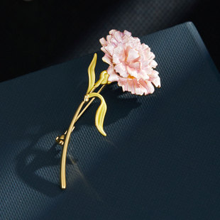 Exquisite pink magnolia flower brooch for women, fashionable and elegant enamel craftsmanship, high-end freshwater pearl brooch, traditional Chinese style brooch pic 5
