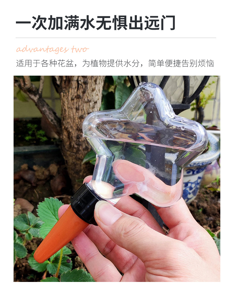 星星造型自动浇水器家用懒人浇花渗水器盆栽滴灌浇灌滴灌渗水器详情5
