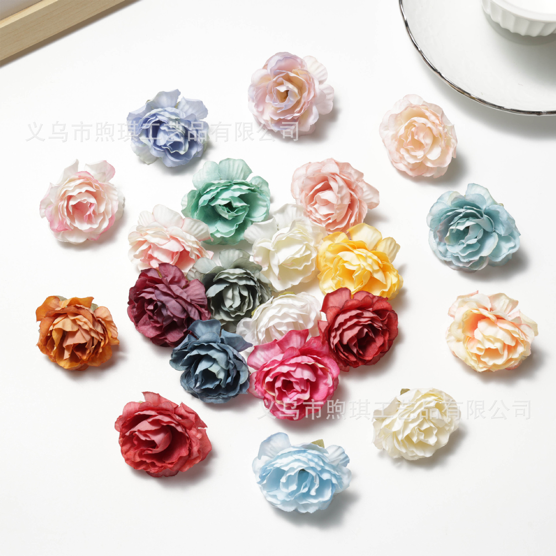 仿真小芙蓉花朵服装配件胸花花环发夹DIY头饰假花批发办公文化仿真玫瑰园艺装饰详情2