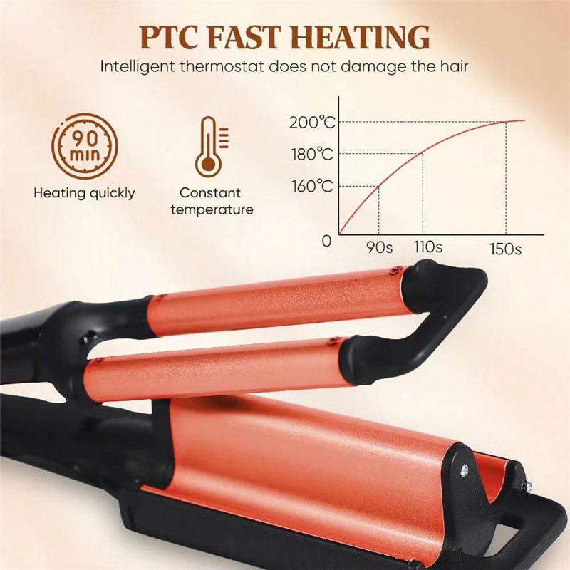 Cross-border 3D wavy curling iron, instant noodle head, short hair, large curls, water wave perming device, Korean curling iron, electric splint pic 3
