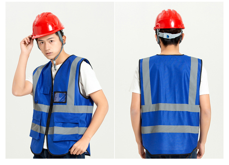 Winter reflective vests, vests, reflective safety vests, multi-pocket protective reflective clothing for construction sites, traffic, and construction pic 25