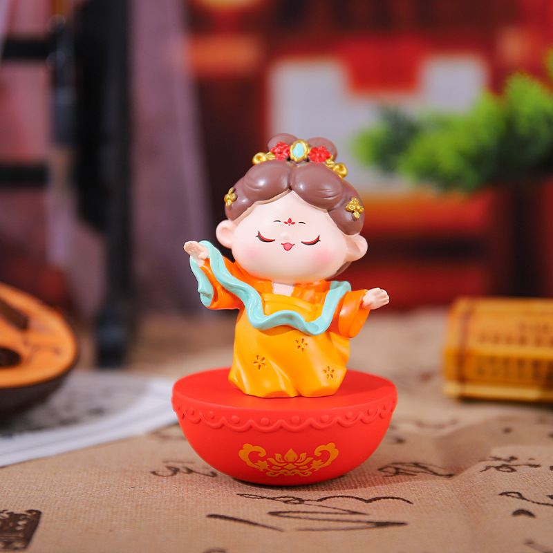 新款古风潮玩梦回大唐不倒翁盲盒国潮娃娃桌面喜庆摆件装饰节庆批国潮详情44