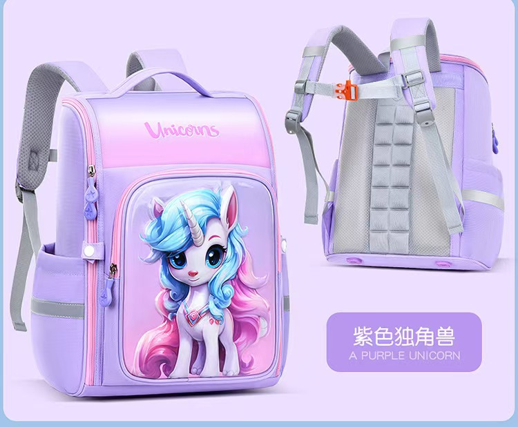 A new all-in-one full-opening large-capacity schoolbag for primary school students in grades 3 to 6, a cute backpack for boys and girls pic 10
