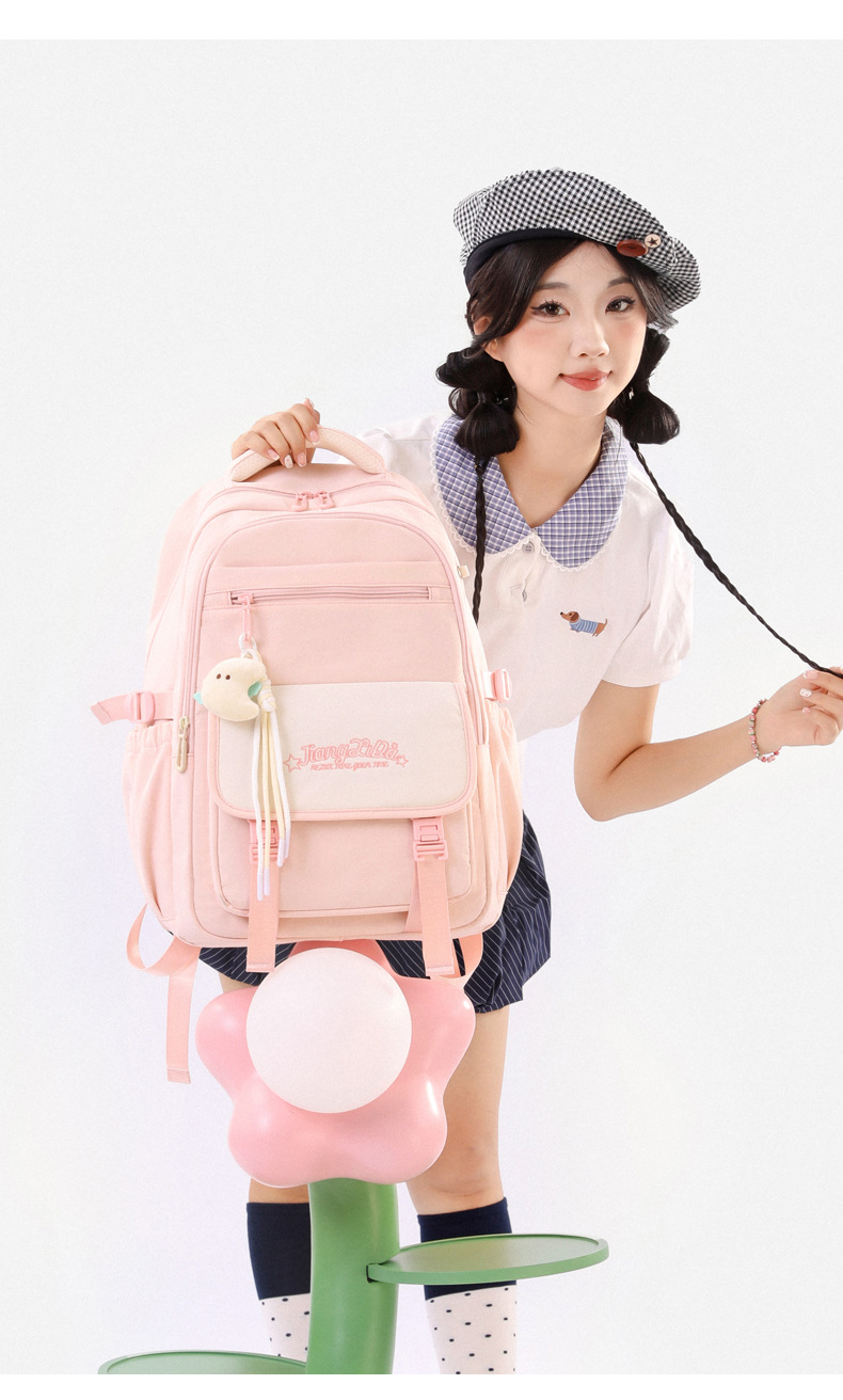 New high-appearance-level weight reduction and spine protection schoolbag for girls, junior high school students, large-capacity ultra-light campus backpack for teenagers pic 33