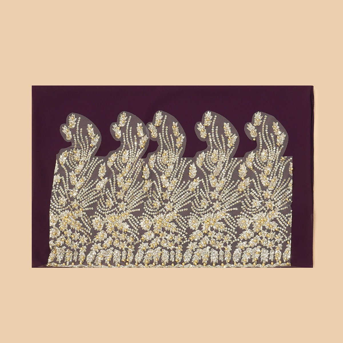 东南亚跨境头巾民族风盖头围巾雪纺钉珠长巾高级感时尚流行纱巾详情4