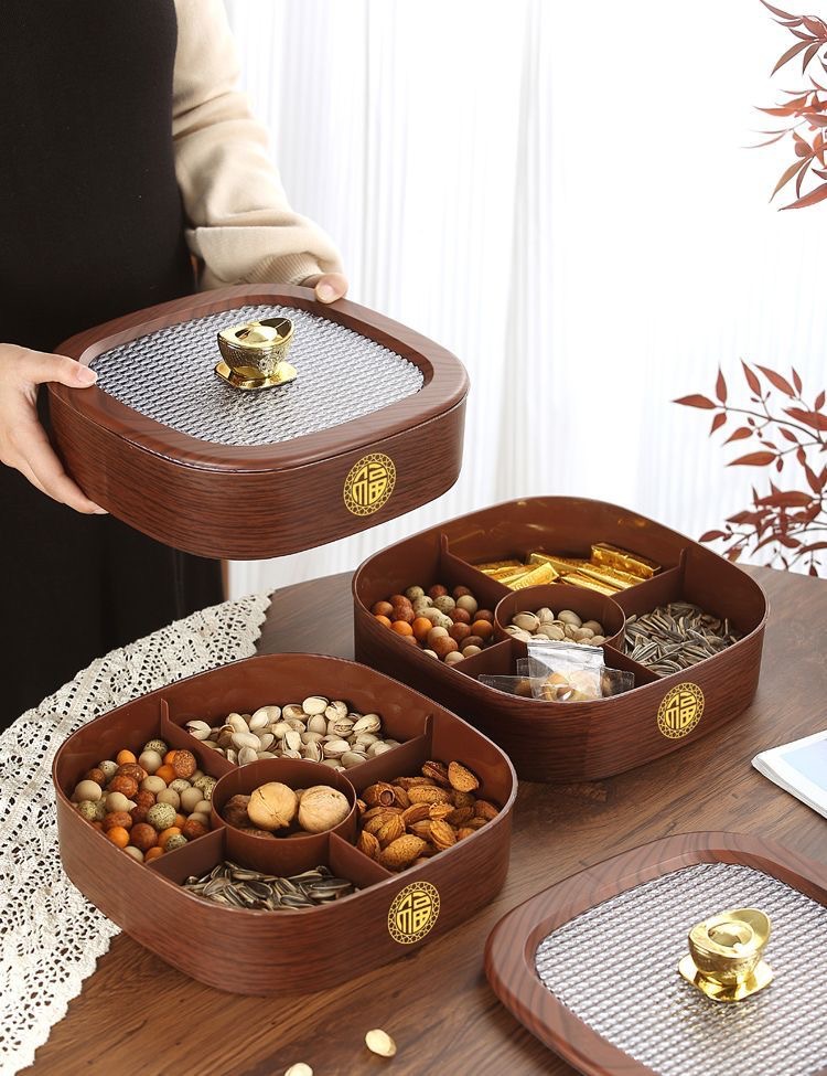 仿木纹高级感干果盒客厅家用坚果盘2025新款瓜子零食收纳糖果盒详情16