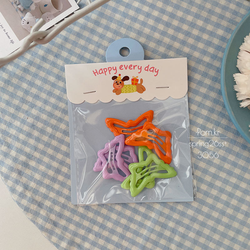 Primavera nuevo color serie hornear laca mariposa horquilla para niños dulce cabello roto franja clip 6 PCS pack baby breaking clip pic 9