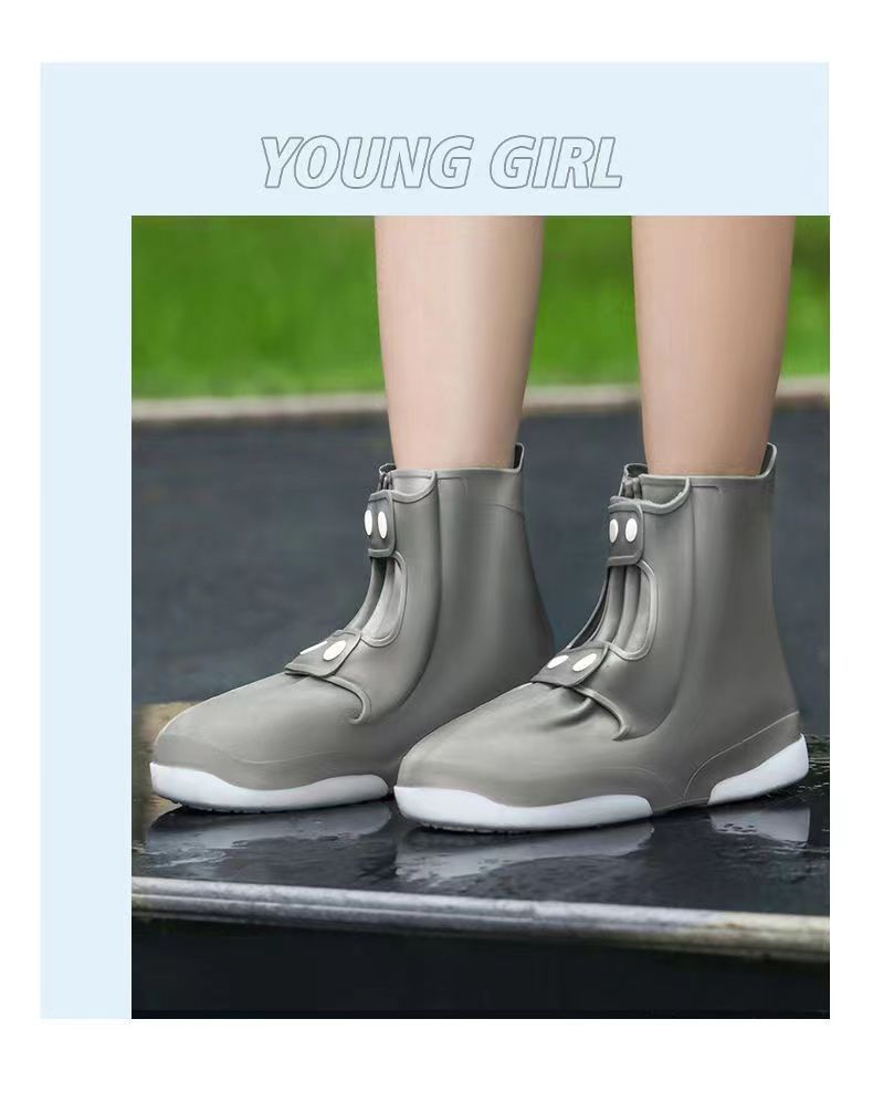 Thickened, wear-resistant, waterproof and anti-slip rain boots for both men and women, suitable for adults to wear on rainy days, and student silicone water shoe covers pic 15