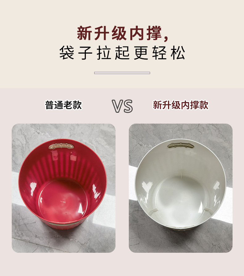 智能桌面小垃圾桶锯齿踏板垃圾桶15升详情1