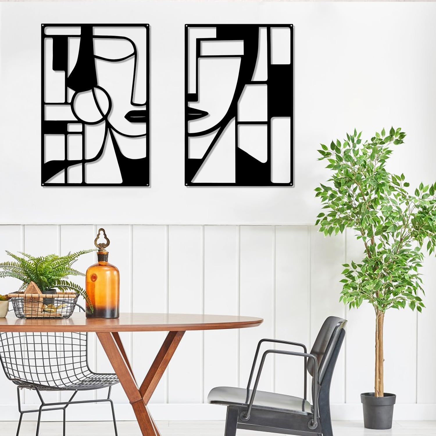 金属激光艺术人脸线条金属壁挂画金属墙艺术家居装饰客厅墙饰壁挂详情4