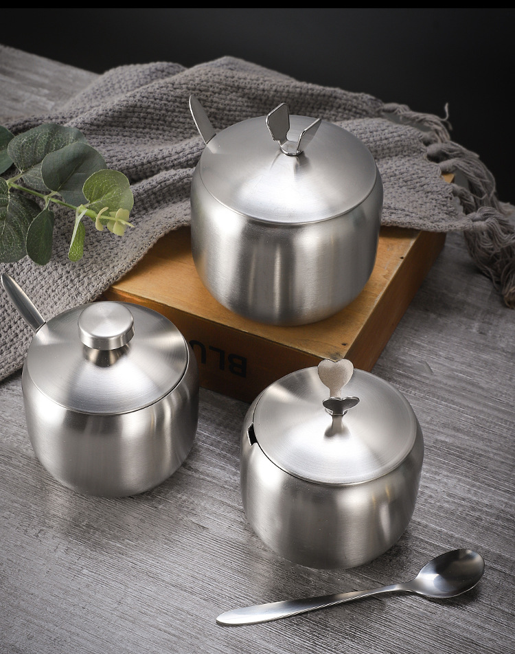 Thickened steel, food-grade stainless steel seasoning jars, tea jars, tinplate jars, plates, kitchenware pic 13