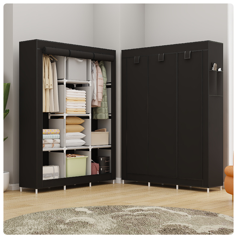 南美热销简易130款多功能防尘布衣柜家居卧室衣橱柜DIY组装收纳柜详情19